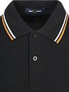 Polo Fred Perry Twin Tipped M3600 in piqué di cotone nero P69 Product / Detail