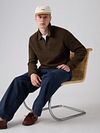 Polo Levi's a maniche lunghe con mezza zip marrone Model / Voorkant