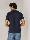 Polo State of Art in piqué mercerizzato blu navy Model / Achterkant