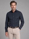 Profuomo Japanese Knitted Shirt Navy Model / Voorkant
