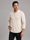 Profuomo Longsleeve Polo Beige Melange Model / Voorkant