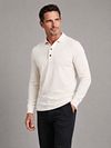 Profuomo Polo Manches Longues Blanc Cassé Model / Voorkant