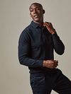 Profuomo Longsleeve Poloshirt Luxury Basic Navy Model / Voorkant