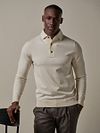 Profuomo Longsleeve Poloshirt Luxury Basic Off White Model / Voorkant