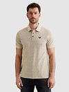 PME Legend Poloshirt Piquet Print Ecru Model / Voorkant