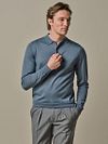 Profuomo långärmad polotröja i merinoull i blått Model / Voorkant