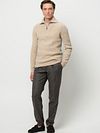 Profuomo Halv Zip Pullover i Sandfarvet uld Model / Voorkant