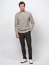 Profuomo Half Zip Pullover Wool Blend Sand Model / Voorkant