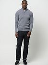 Profuomo Half Zip Pullover Wool Blend Blue Model / Voorkant