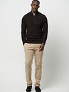 Profuomo Half Zip Pullover Structure Bruin Model / Voorkant