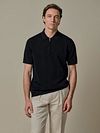 Profuomo Knitted Half Zip Polo Shirt Dropneedle Navy Model / Voorkant