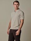 Profuomo Knitted Half Zip Polo Shirt Dropneedle Beige Model / Voorkant