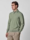 Profuomo Longsleeve Polo Shirt Luxury Basic Green Model / Voorkant