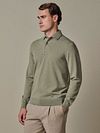 Profuomo Longsleeve Polo Shirt Luxury Basic Green Model / Voorkant