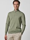 Profuomo Half Zip Pullover Luxury Basic Green Model / Voorkant