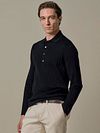 Profuomo Longsleeve Polo Shirt Dropneedle Navy Model / Voorkant