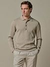Profuomo Longsleeve Polo Shirt Dropneedle Beige Model / Voorkant