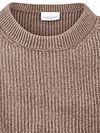 Profuomo Pullover Chenille Rib Wool Blend Brown