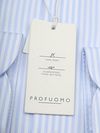 Profuomo Chemise Twill Rayures Bleu Clair