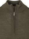 Profuomo Half Zip Pullover Merinowol Olijfgroen Product / Detail