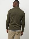 Profuomo Half Zip Pullover Merinowol Olijfgroen Model / Achterkant