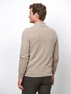 Profuomo Half Zip Pullover Wool Blend Sand Model / Achterkant