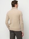 Profuomo Halv Zip Pullover i Sandfarvet uld Model / Achterkant