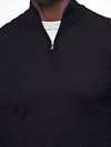 Profuomo Halv Zip Pullover i Svart Merinoull Model / Detail