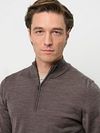 Profuomo Half Zip Pullover Merino Wool Taupe Model / Detail