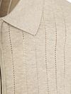 Profuomo Knitted Half Zip Polo Shirt Dropneedle Beige Product / Detail