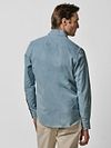 Koszula Profuomo z denimu o splocie twill w kolorze jasnoniebieskim Model / Achterkant
