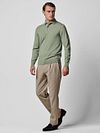 Profuomo Langermet Poloskjorte Luxury Basic Grønn Model / Voorkant