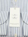 Profuomo Overhemd Peached Stripes Flanel Blauw Product / Detail