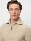 Profuomo Pullover Half Zip Laine Sand Model / Voorkant