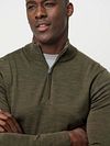 Profuomo Pullover Half Zip Laine Merino Vert Olive Model / Detail