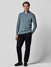 Profuomo Pullover Half Zip Luxury Basic Bleu Model / Voorkant