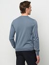 Profuomo Pullover Merinowol Blauw Model / Achterkant