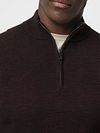 Profuomo Halv Zip Pullover Struktur Brun Model / Detail