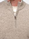 Profuomo Half Zip Pullover Ullblandning Sand Model / Detail