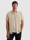 PME Legend Short Sleeve Shirt Cotton Linen Ecru Model / Voorkant