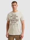 PME Legend Jersey Logo T-Shirt Ecru Model / Voorkant