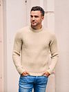 Suitable Pull-over Laine Boiled Ecru Model / Voorkant avec Bram