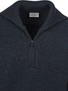 Suitable Deep Zip Pullover Boiled Wool Navy