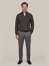 Sweter Suitable half zip z aplikacją w kolorze taupe Model / Voorkant