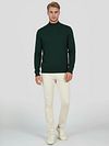 Steppin' Out Half Zip Pullover Merino Wool Caccia Green Model / Voorkant