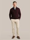 Steppin' Out Half Zip Pullover Merino Wool Burgundy Model / Voorkant