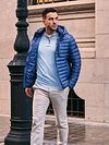Sweter Suitable Crew Zip Merino w kolorze jasnoniebieskim Model / Voorkant