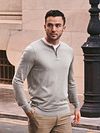 Sweter Suitable Crew Zip Merino w kolorze szarym Model / Voorkant