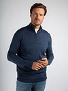 Suitable Merino Half Zip Sweater Denim Blue Model / Voorkant with Stefan