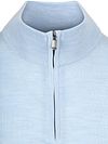 Suitable Merino Half Zip Trui Lichtblauw